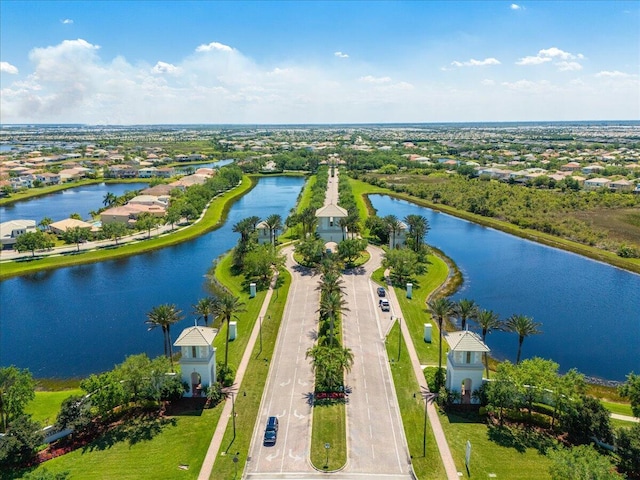 drone / aerial view of a large body of water