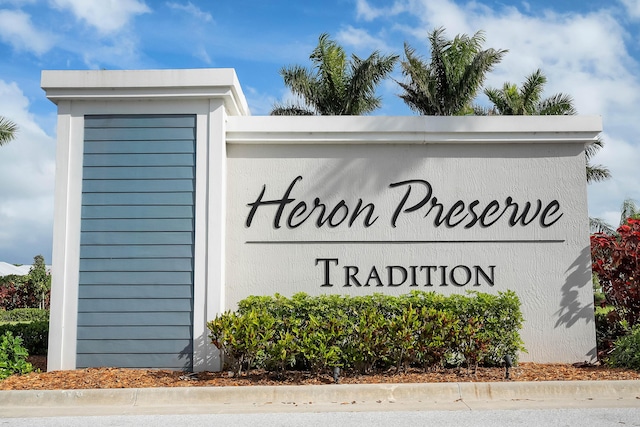 view of community sign