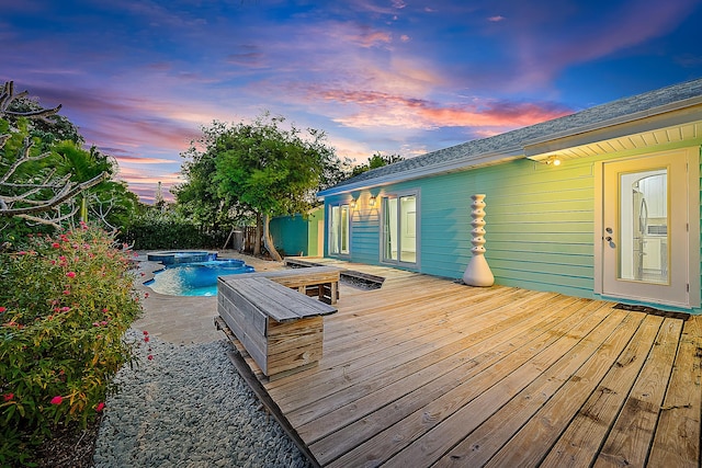 725 N Ocean Breeze, Lake Worth Beach, FL 33460 - deck featuring a pool with connected hot tub