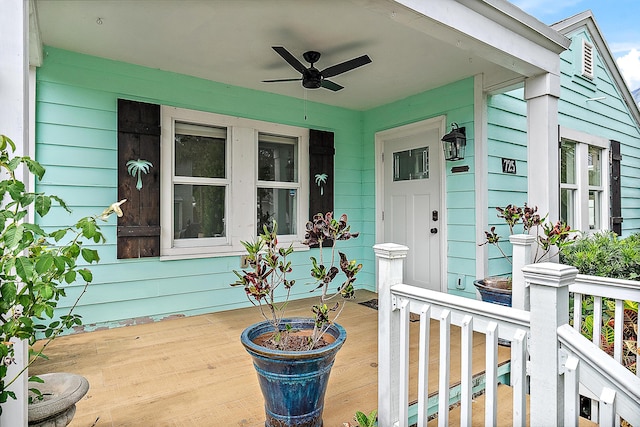 725 N Ocean Breeze, Lake Worth Beach, FL 33460 - doorway to property with covered porch and a ceiling fan
