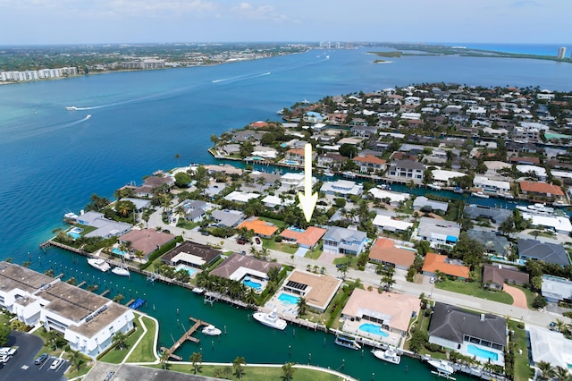 1050 Singer Dr, Singer Island, FL 33404 - drone / aerial view featuring a residential view and a water view