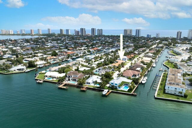 1050 Singer Dr, Singer Island, FL 33404 - bird's eye view with a view of city, a residential view, and a water view