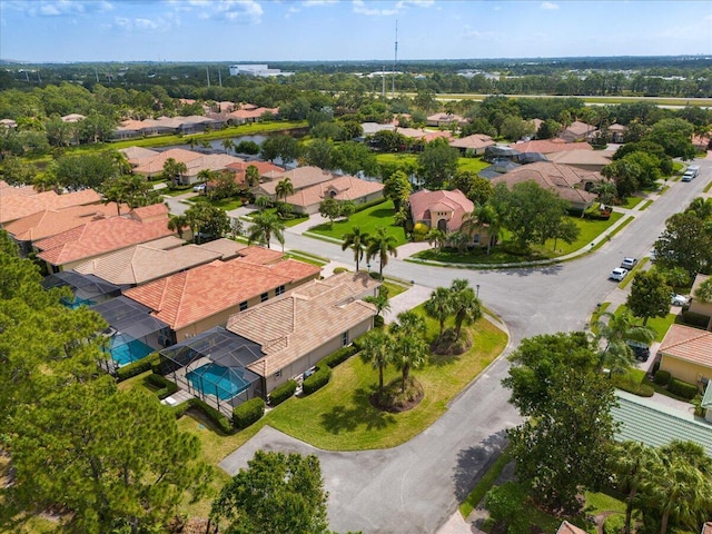 aerial view with a residential view