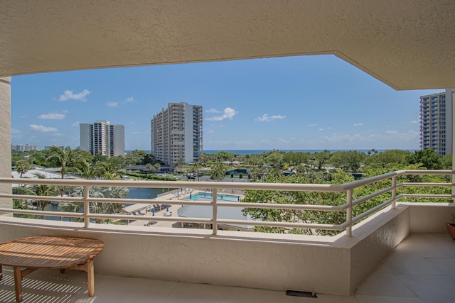 4101 N Ocean Blvd Unit 504, Boca Raton, FL 33431 - balcony featuring a water view and a city view
