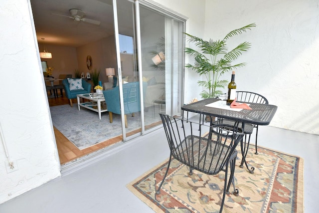 1432 S Lakeside Dr Unit 11, Lake Worth Beach, FL 33460 - balcony featuring ceiling fan