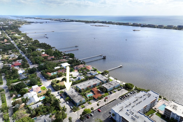 1432 S Lakeside Dr Unit 11, Lake Worth Beach, FL 33460 - bird's eye view featuring a water view