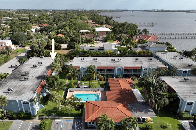 1432 S Lakeside Dr Unit 11, Lake Worth Beach, FL 33460 - bird's eye view with a water view
