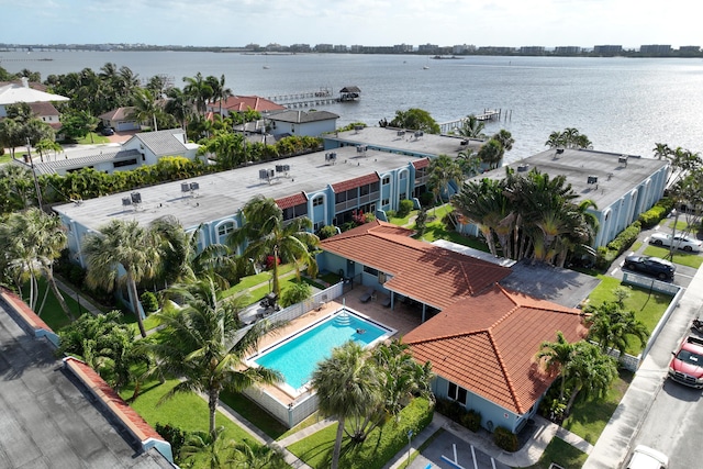 1432 S Lakeside Dr Unit 11, Lake Worth Beach, FL 33460 - drone / aerial view featuring a water view