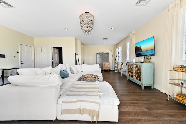 210 Via Villagio, Hypoluxo, FL 33462 - living area with visible vents, recessed lighting, and wood finished floors