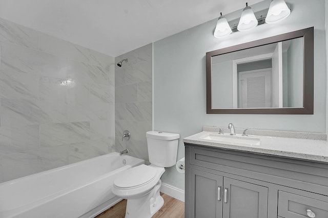 4345 Trevi Ct Unit 108, Lake Worth, FL 33467 - full bathroom featuring vanity, wood finished floors, and shower / washtub combination