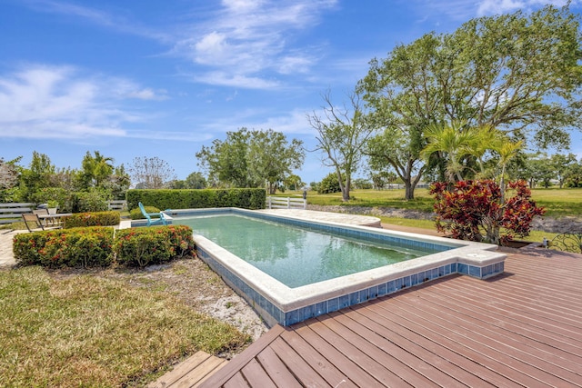 2940 SE Treasure Island Rd, Port Saint Lucie, FL 34952 - outdoor pool featuring a wooden deck