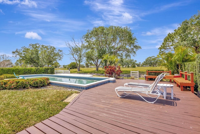 2940 SE Treasure Island Rd, Port Saint Lucie, FL 34952 - outdoor pool with a yard and a deck