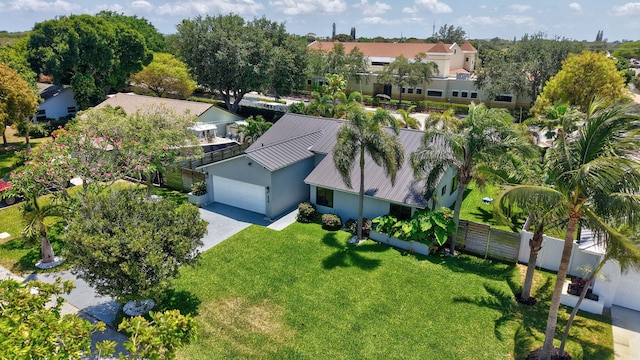 bird's eye view with a residential view