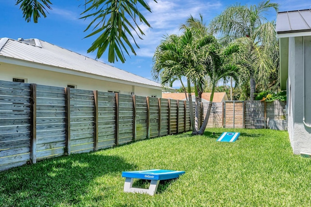 view of yard featuring fence