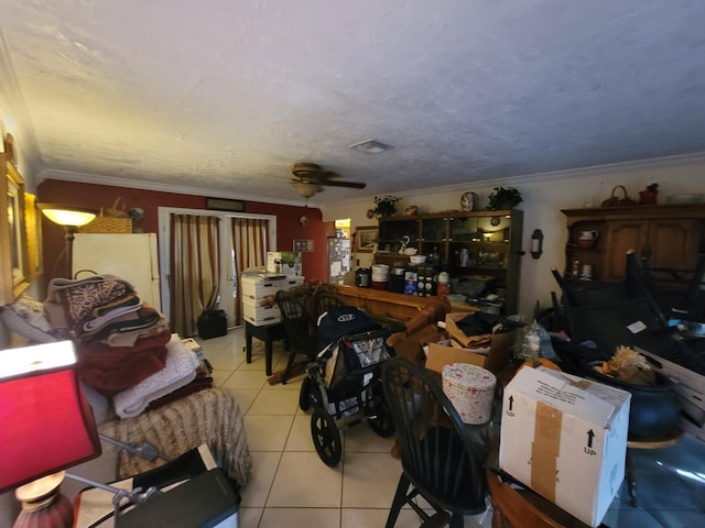 370 SE 14th Ave, Pompano Beach, FL 33060 - tiled living area featuring ornamental molding