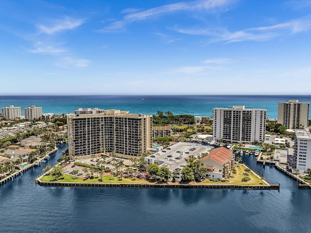 4740 S Ocean Blvd Unit 606, Highland Beach, FL 33487 - aerial view featuring a view of city and a water view