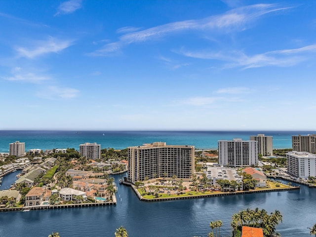 4740 S Ocean Blvd Unit 606, Highland Beach, FL 33487 - aerial view featuring a water view and a view of city