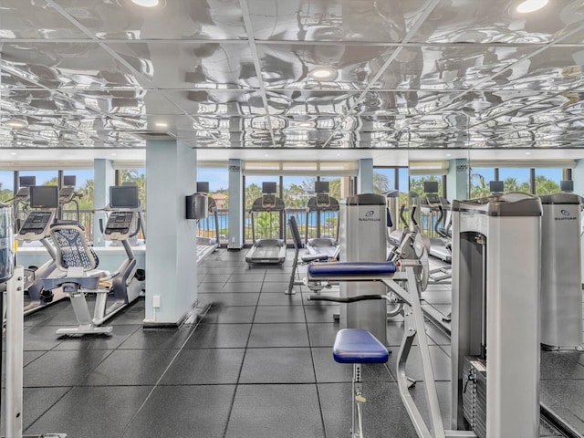 4740 S Ocean Blvd Unit 606, Highland Beach, FL 33487 - gym featuring plenty of natural light