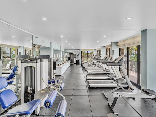 4740 S Ocean Blvd Unit 606, Highland Beach, FL 33487 - gym with recessed lighting and visible vents