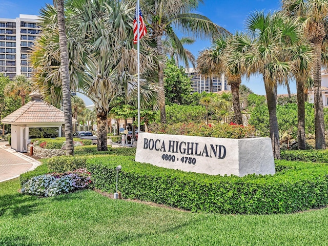 4740 S Ocean Blvd Unit 606, Highland Beach, FL 33487 - community / neighborhood sign with a lawn