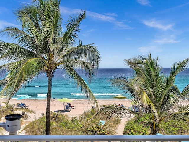 4740 S Ocean Blvd Unit 606, Highland Beach, FL 33487 - property view of water featuring a beach view