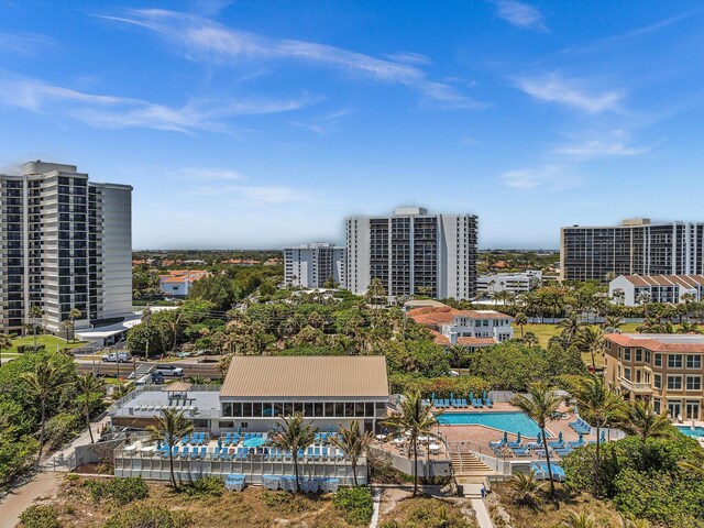 4740 S Ocean Blvd Unit 606, Highland Beach, FL 33487 - birds eye view of property with a city view