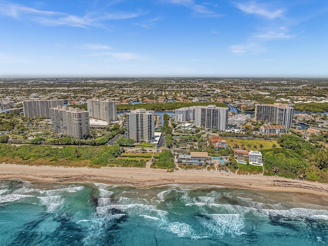 4740 S Ocean Blvd Unit 606, Highland Beach, FL 33487 - birds eye view of property featuring a beach view, a water view, and a city view