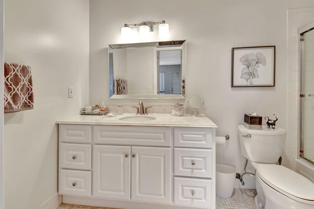 14699 Canalview C Dr Unit C, Delray Beach, FL 33484 - full bath with toilet, tile patterned flooring, vanity, a shower, and baseboards