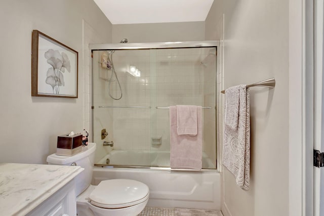 14699 Canalview C Dr Unit C, Delray Beach, FL 33484 - bathroom featuring enclosed tub / shower combo, vanity, and toilet