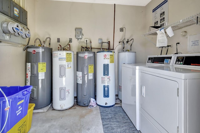 14699 Canalview C Dr Unit C, Delray Beach, FL 33484 - washroom featuring washer and dryer and electric water heater