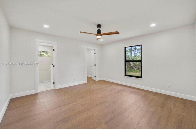 15763 Alexander Run, Jupiter, FL 33478 - empty room featuring recessed lighting, light wood finished floors, a ceiling fan, and baseboards