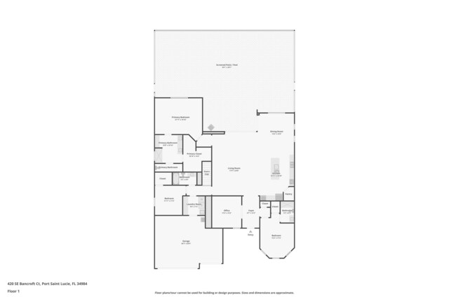 420 SE Bancroft Ct, Port Saint Lucie, FL 34984 - floor plan / room layout