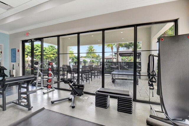 2560 NW 70th Blvd, Boca Raton, FL 33496 - workout area with ornamental molding