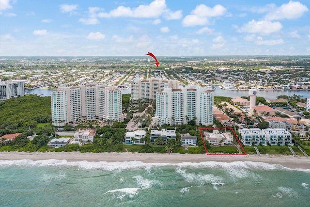 3720 S Ocean Blvd Unit 1204, Highland Beach, FL 33487 - birds eye view of property with a beach view and a water view