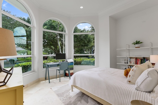 6247 NW 33rd Ave, Boca Raton, FL 33496 - tiled bedroom with crown molding and multiple windows