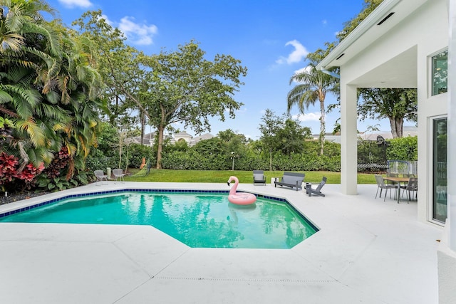 6247 NW 33rd Ave, Boca Raton, FL 33496 - view of pool featuring a yard, a patio, and a fenced in pool