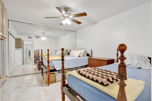 bedroom featuring a ceiling fan