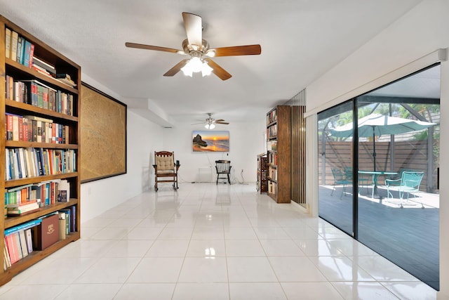 hallway featuring light tile patterned floors
