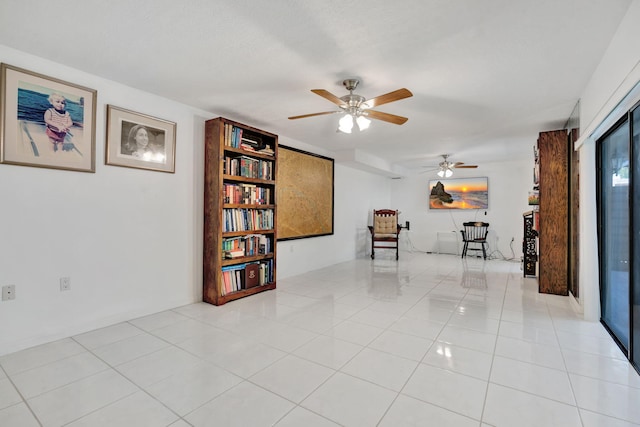 interior space featuring light tile patterned flooring