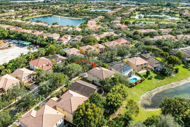 865 Gazetta Way, West Palm Beach, FL 33413 - drone / aerial view featuring a residential view and a water view