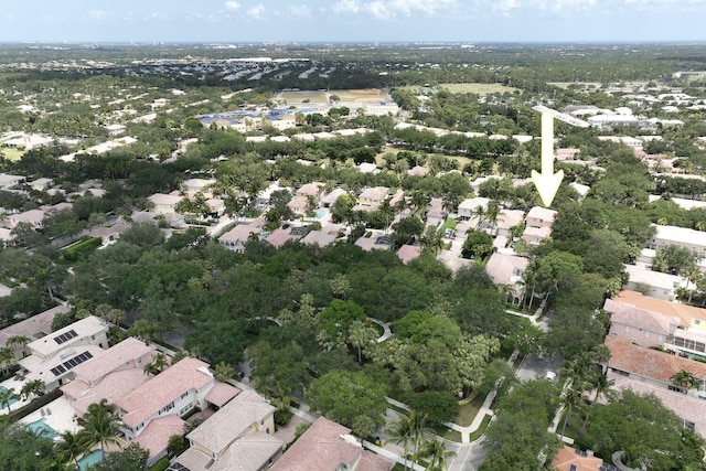 bird's eye view with a residential view
