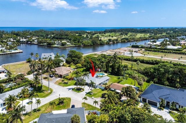 912 Roberts Rd, Delray Beach, FL 33483 - drone / aerial view featuring a residential view and a water view