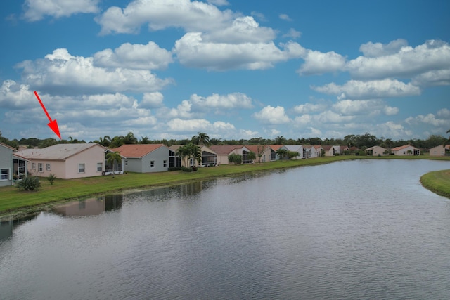 property view of water with a residential view