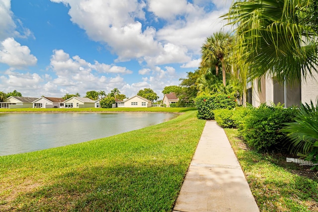 property view of water with a residential view
