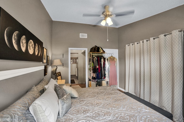 136 Centennial Ct, Deerfield Beach, FL 33442 - bedroom with a ceiling fan, visible vents, and a spacious closet