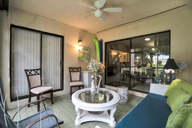 136 Centennial Ct, Deerfield Beach, FL 33442 - view of patio / terrace with a ceiling fan and an outdoor hangout area