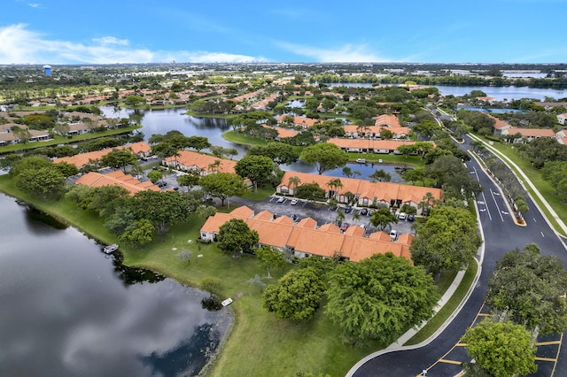 136 Centennial Ct, Deerfield Beach, FL 33442 - birds eye view of property with a residential view and a water view