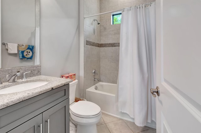 7015 NW 27th Ave, Boca Raton, FL 33496 - full bathroom with toilet, shower / tub combo with curtain, tile patterned flooring, and vanity