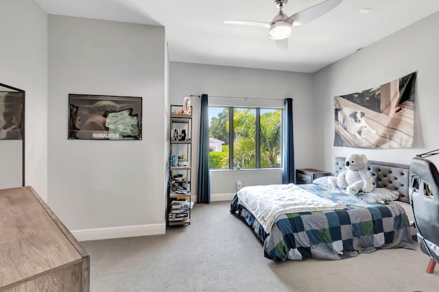 7015 NW 27th Ave, Boca Raton, FL 33496 - carpeted bedroom with baseboards and a ceiling fan