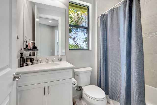 7015 NW 27th Ave, Boca Raton, FL 33496 - full bathroom featuring shower / bathtub combination with curtain, toilet, and vanity